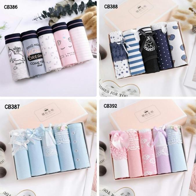 Celana Dalam Wanita Box / Pakaian Dalam Wanita Set Underwear Import