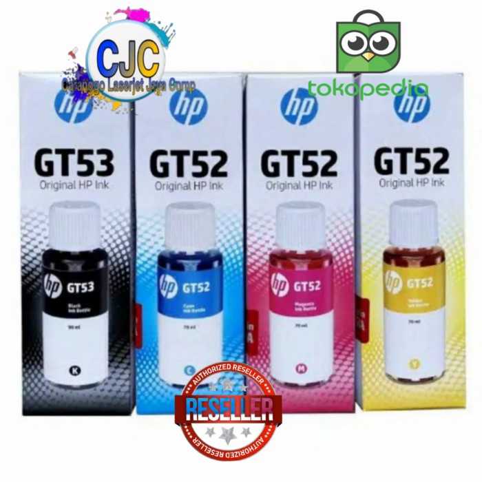 

TINTA HP GT52/GT53 ORIGINAL BLACK CYAN YELLOW MAGENTA ORIGINAL