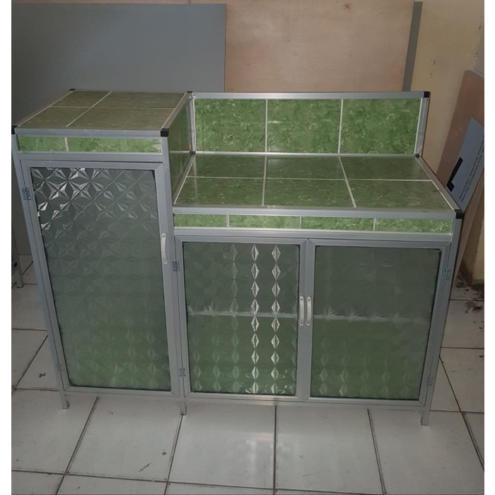 Promo Rak Meja Kompor Piring Keramik 3 Pintu