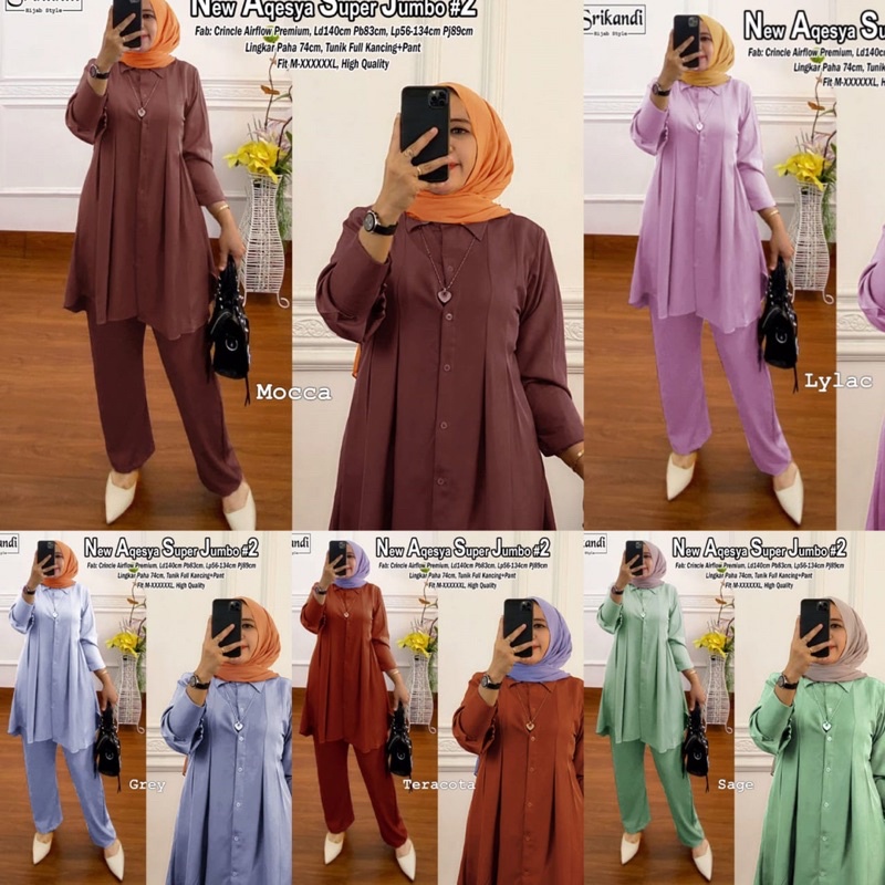 Aqesya Super Jumbo #2 Setelan Pakaian Wanita By Srikandi