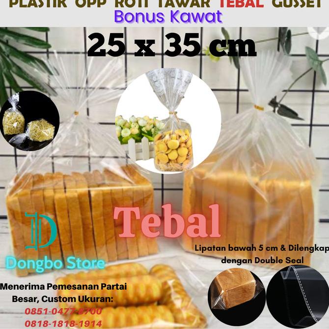 

Flash Sale Plastik Opp Tebal Roti Tawar Gusset 25 X 35 (Bonus Kawat) Isi 100 Pcs Stock Terbaru