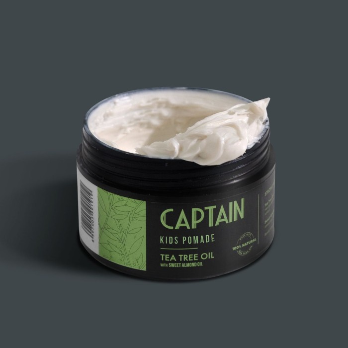 Hair Wax Pomade - Captain Pomade Clay Waterbased Black Kids Hair Styling / Minyak Wax