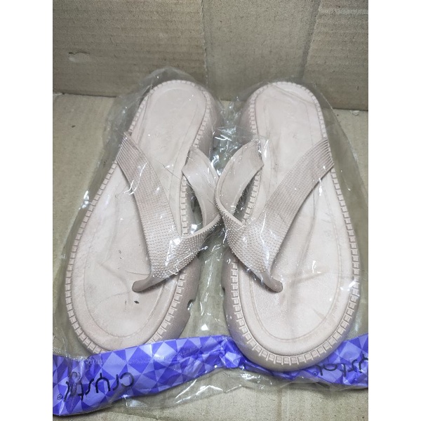 sendal sandal cewek wanita perempuan crystal lux karet plastik jepit