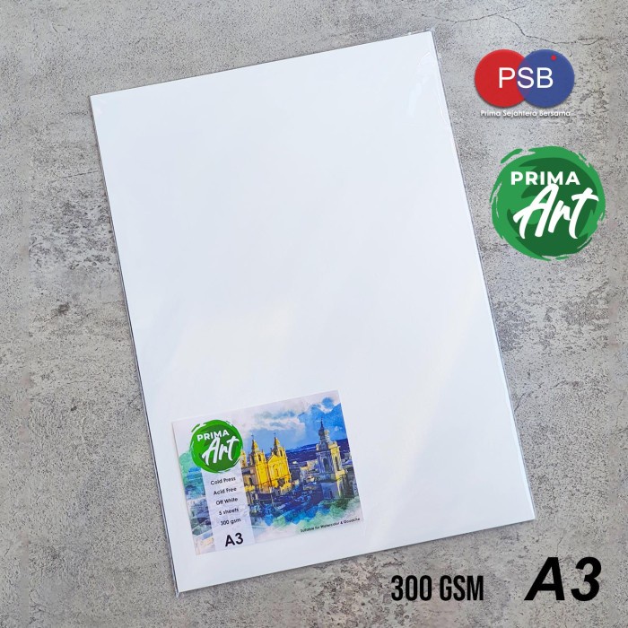 

Promo Prima Art Watercolor Paper A3 (300 Gsm) 5 Sheets / Kertas Cat Air Terbaru