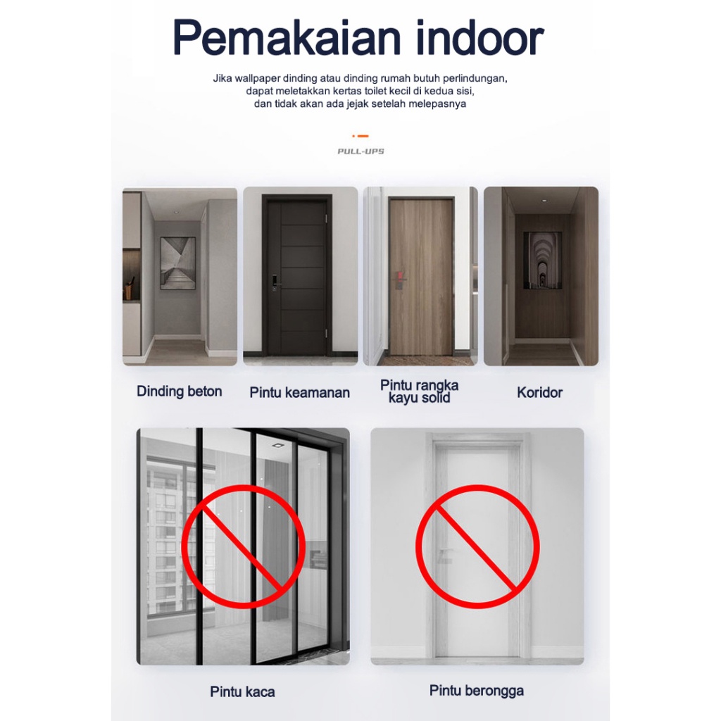 Door Chin Up - Pull Up / Pull Up Bar /Chin Up / Alat Fitness Doorway Door Bar Pull Up Bar Dinding