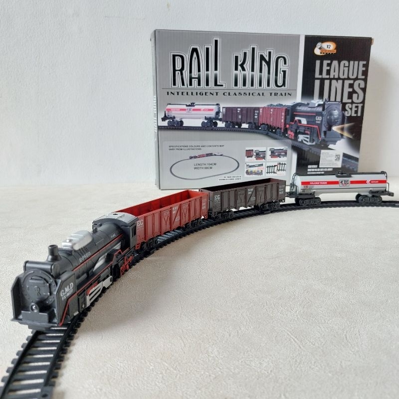 Mainan Anak Kereta Rail King Track Oval Besar Kereta Keretaan