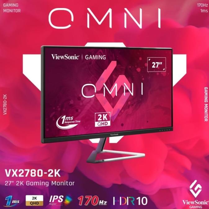 Monitor Gaming 27" Viewsonic Vx2780-2K Hdr10 170Hz 1Ms Ips 2K Qhd Malaikaer