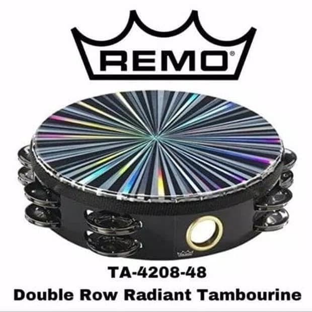 Tamborin - Promo Tambourine Remo Ta-4208-48 8" Radiant Double Row / Tamborin