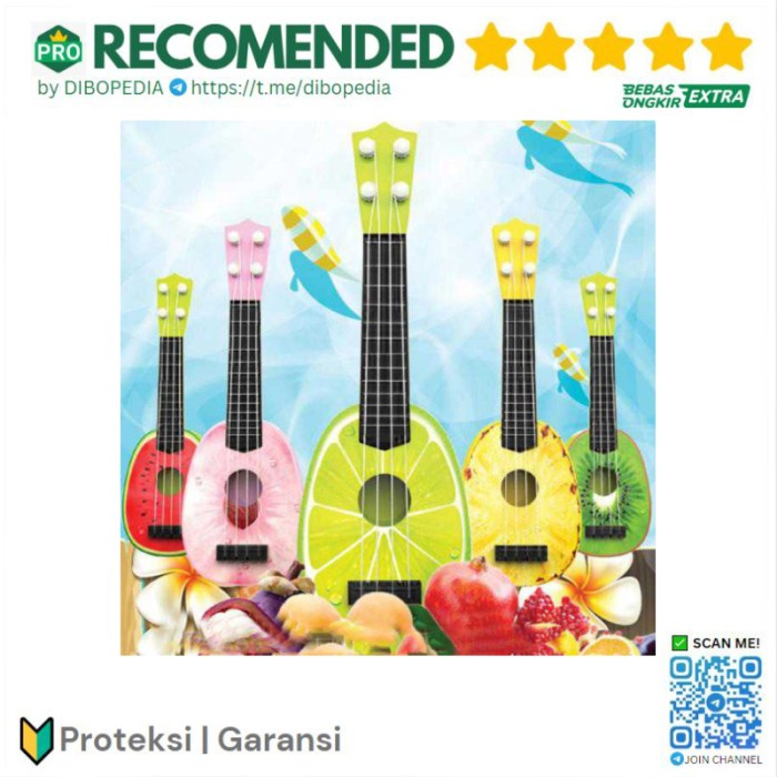 Ukulele - Ukulele Gitar Mainan Gambar Buah-Buahan - Multi Warna