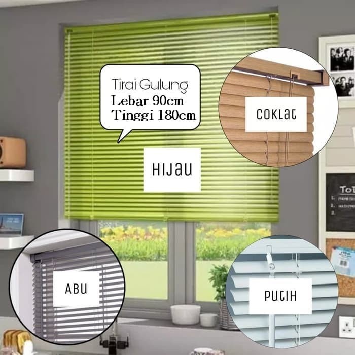 Promo Tirai Gulung Tirai Kaca Tirai Jendela Kerai Plastik Kerei Gulung Dapur