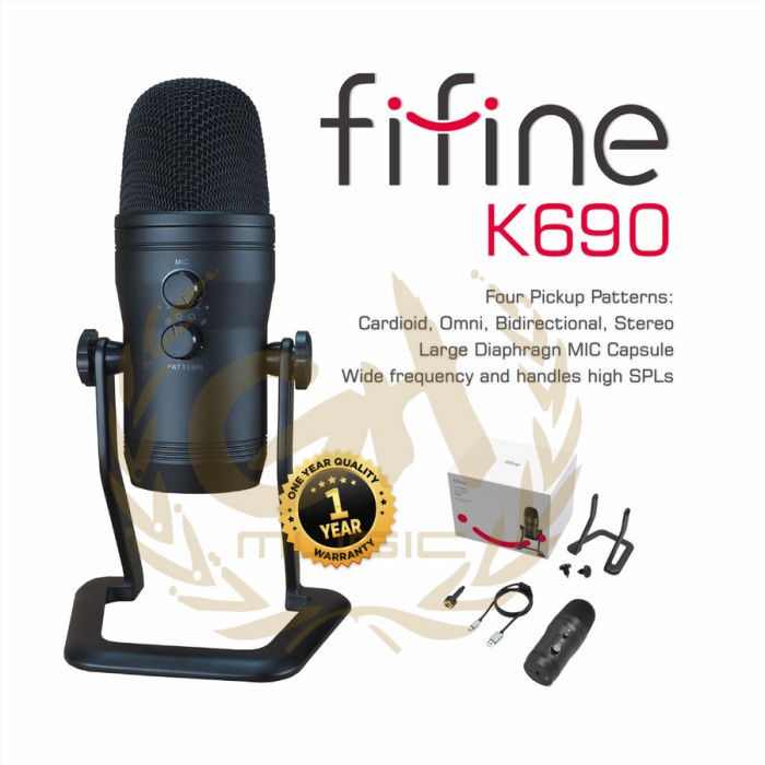 MULTI PATTERN USB CONDENSER MIC FIFINE K690 PODCAST ASMR ZOOM