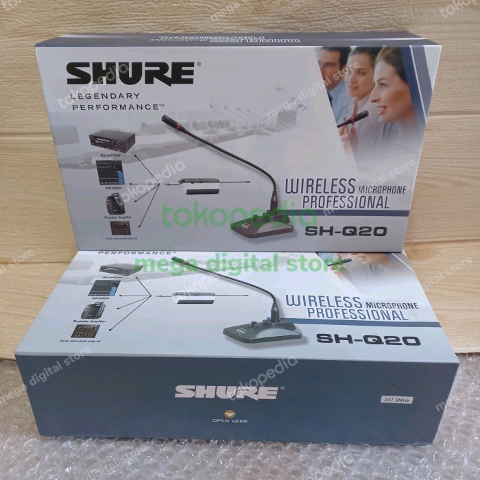 Mic Meja Mic Podium Mimbar/Mic Wireless SHURE SH-Q20 Mic Wireless