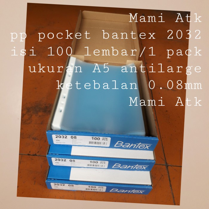 

Termurah Sheet Protector Bantex 2032 Size A5 Harga Untuk 100 Lembar 0.08Mm Free Ongkir