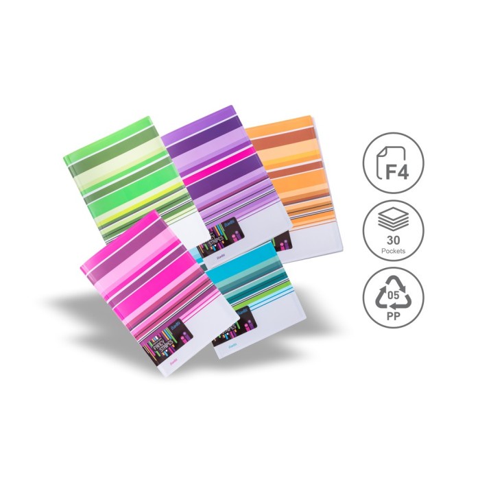 

For Sale Bantex Display Book / Clear Holder Motif Fancy Stripes Folio #3197 Ori