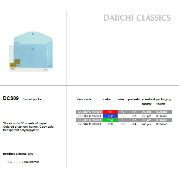 

Baru Smart Pocket - Daiichi Classic Series - F4 (Dozen) Murah