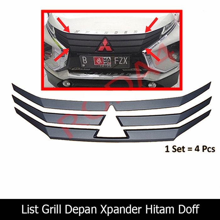 List Grill - Cover Grill Depan Xpander Hitam Doff star