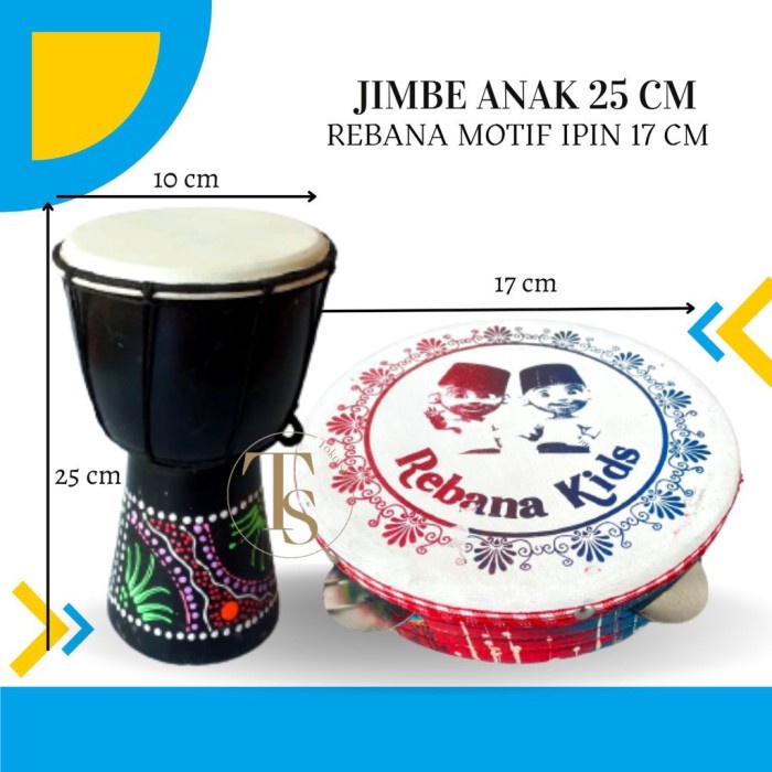 Jimbe - Paket Jimbe Anak Ukuran 25 Cm Jimbe Plus Rebana Hadroh Ginjring
