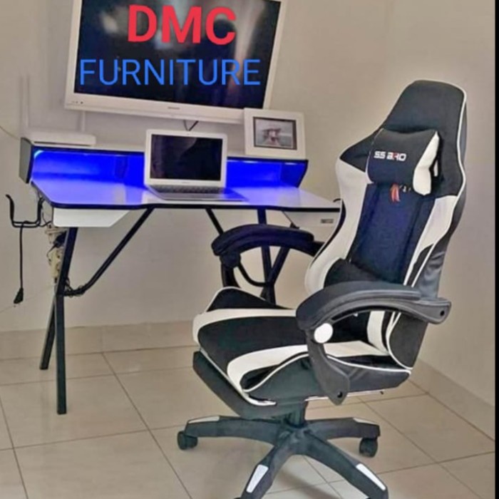 PAKET MEJA GAMING / KURSI GAMING RECLINE + MEJA GAMING LED MATKEN