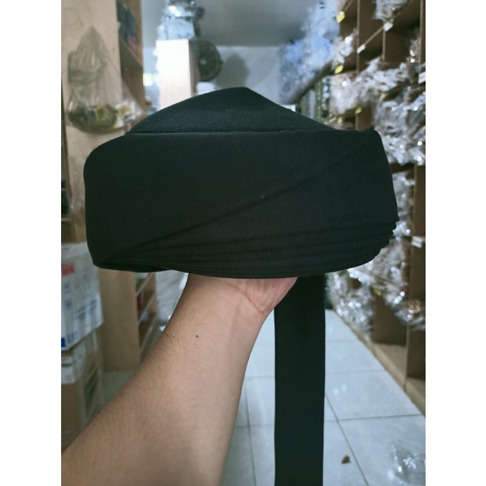 sorban Peci Imamah Permanen Instan panjang 5M/sorban imamah , - Hitam, peci no 7(F9K0) GRATIS ONGKIR