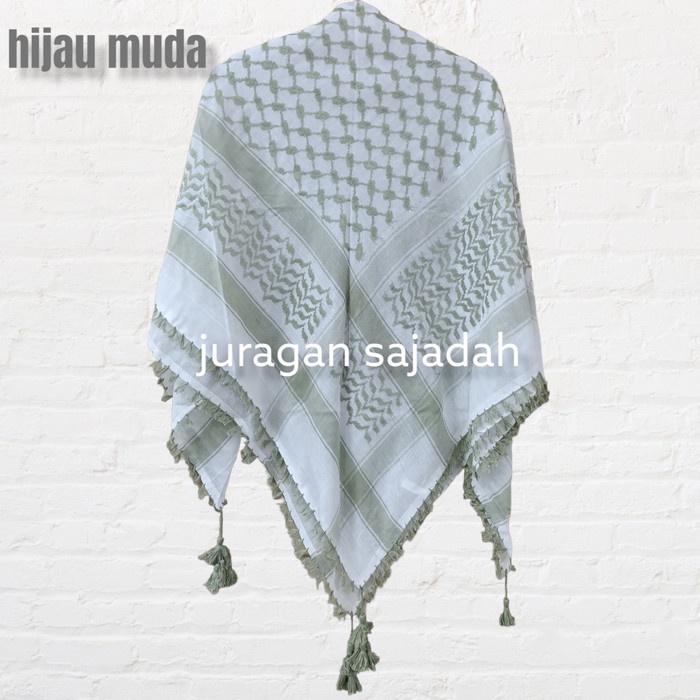 sorban sorban india motif arafat - hijau muda(Y2R4) sorban palestina hitam putih sorban arab sorban 