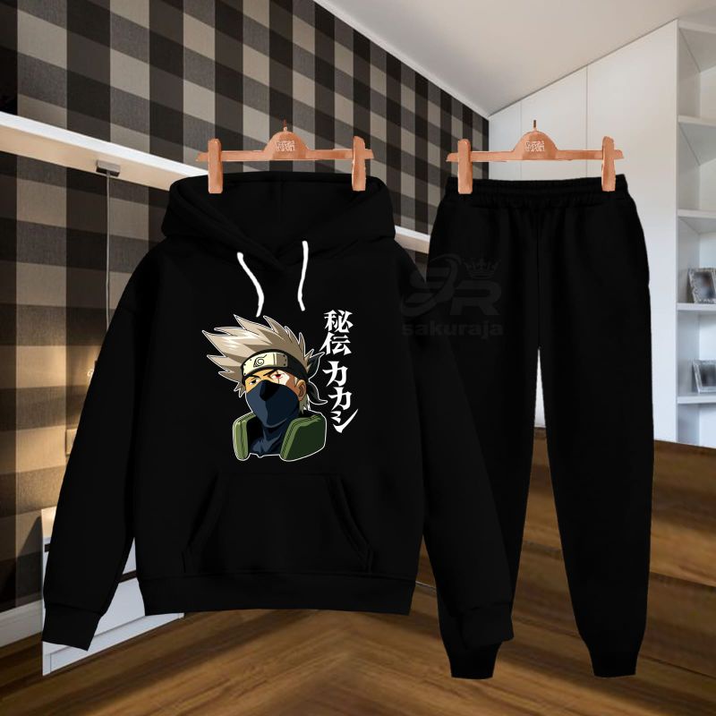 setelan hoodie anak gambar karakter Kakashi/umur 2-17 tahun/bisa COD