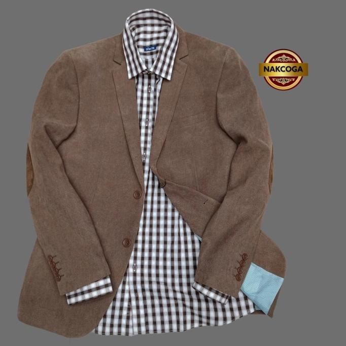 blazer casual pria blazer coklat jas pria bahan wol import berkwalitas