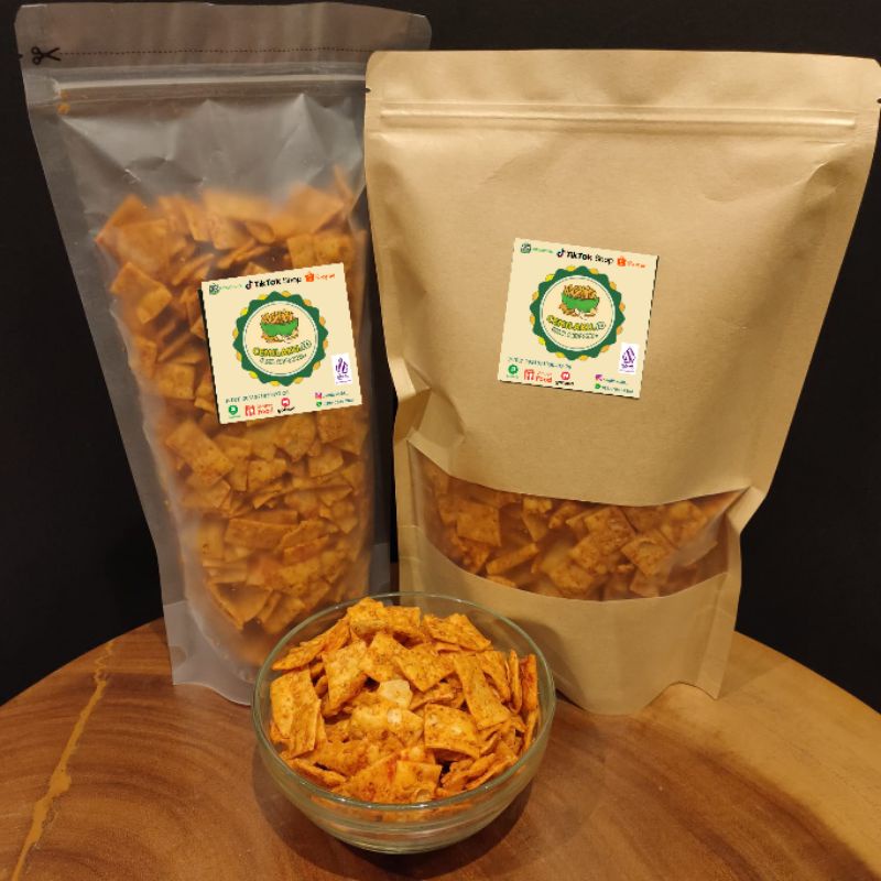 

Keripik Pangsit Kemasan 500 Gram (Kemasan Premium) / Cemilan Murah BDL
