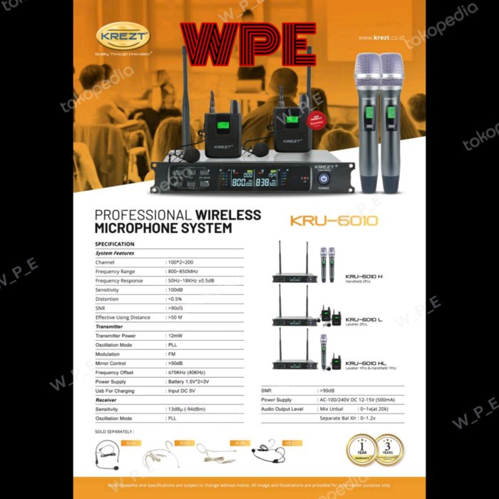 mic wireless krezt kru 6010 original krezt kru6010