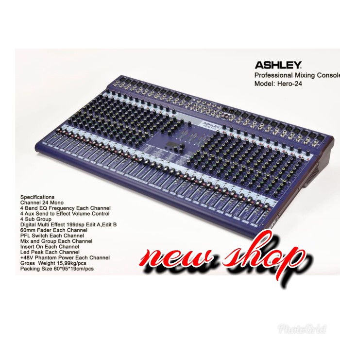 mixer audio ASHLEY HERO 24 channel 24 mono original Ashley