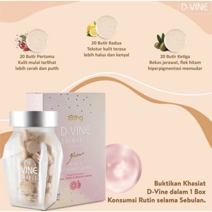 D Vine Collagen Candy Original - Dvine Candy Pemutih Badan 20 Butir
