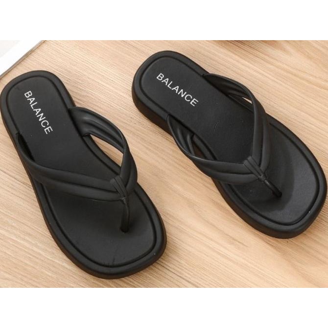 CR - Sendal Jepit Balance 2801Sendal Jepit Wedges Wanita 5cm Rubber Jelly SDL