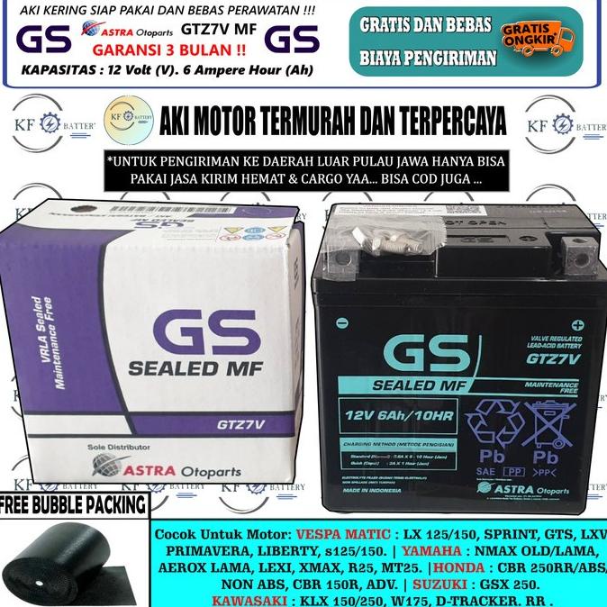 TERBARU  AKI MOTOR VESPA MATIC LX 150, LXV 150, SPRINT 150 GTZ7V GS LINAHANI5