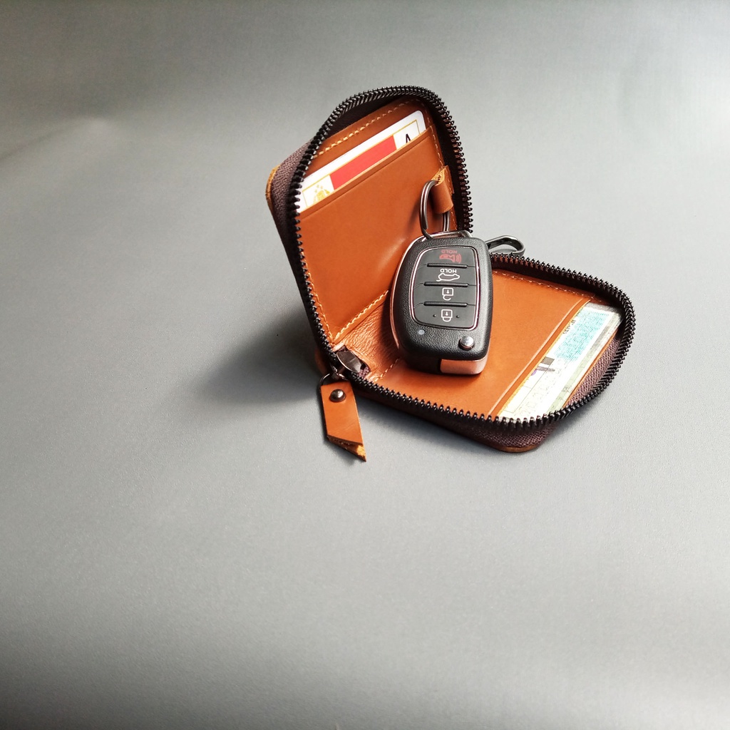 Dompet Stnk Remot Mobil Motor Kulit Full Gantungan Kunci Keyless Nmax [ Kulit ]