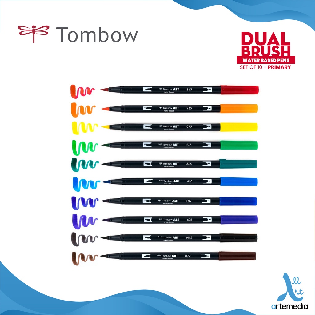 

Tombow Dual Brush Primary Set 10 Art Marker Spidol Warna