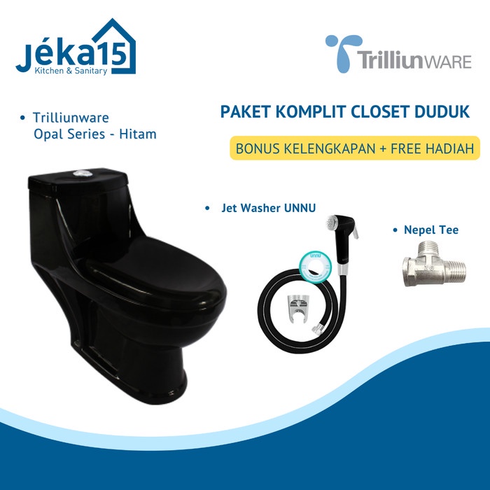 Asli Closet Duduk One Piece//Kloset Duduk//Monoblok//Trilliun Opal Hitam Free Ongkir