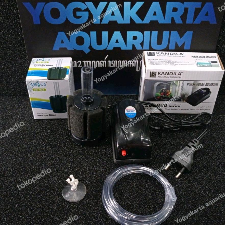 Terjangkau Paket lengkap sponge filter aerator komplit 