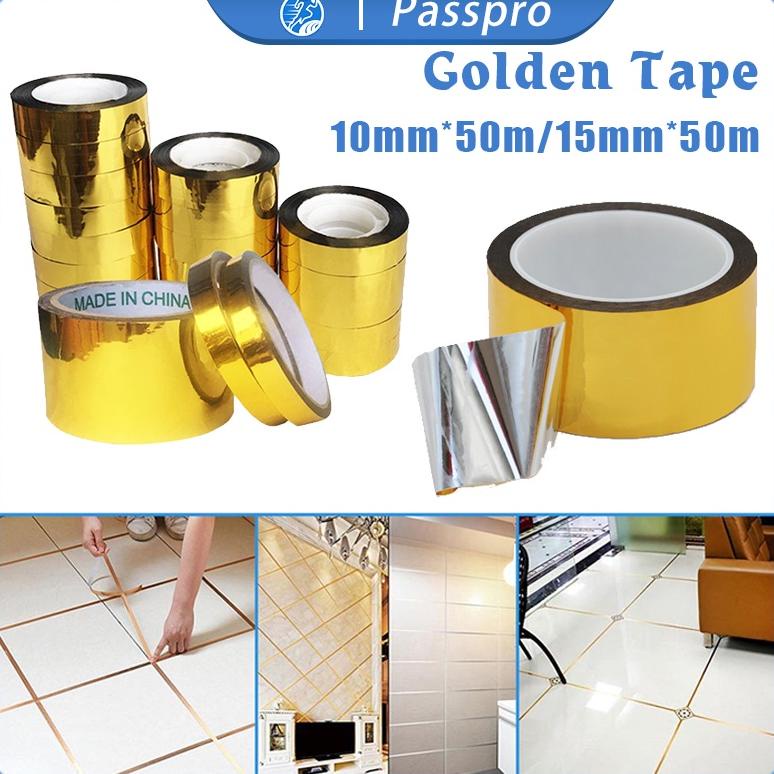 

New! 50m Gold Washi Tape 15mm/10mm Gold Selotip Masking Tape Untuk DIY Scrapbooking Sekolah Dan Kantor Dekorasi