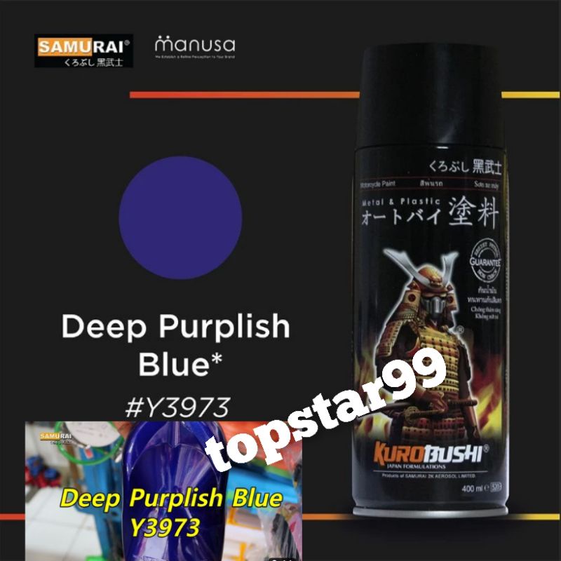 Samurai Paint Pilok Cat Semprot Biru Tua Deep Purplish Blue Y3973 Spray Paint Kurobushi 400ml