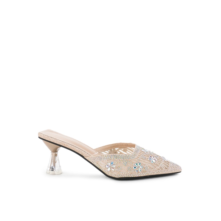 Sepatu Heels Peter Keiza Original Wanita Hil Mule dengan detail crystals untuk party classy look Asl