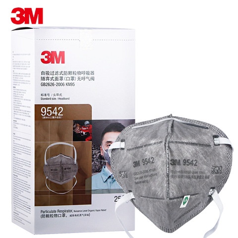 Promo 3M 9542 Mask Kn95 Active Carbon Headband Masker Terbaru