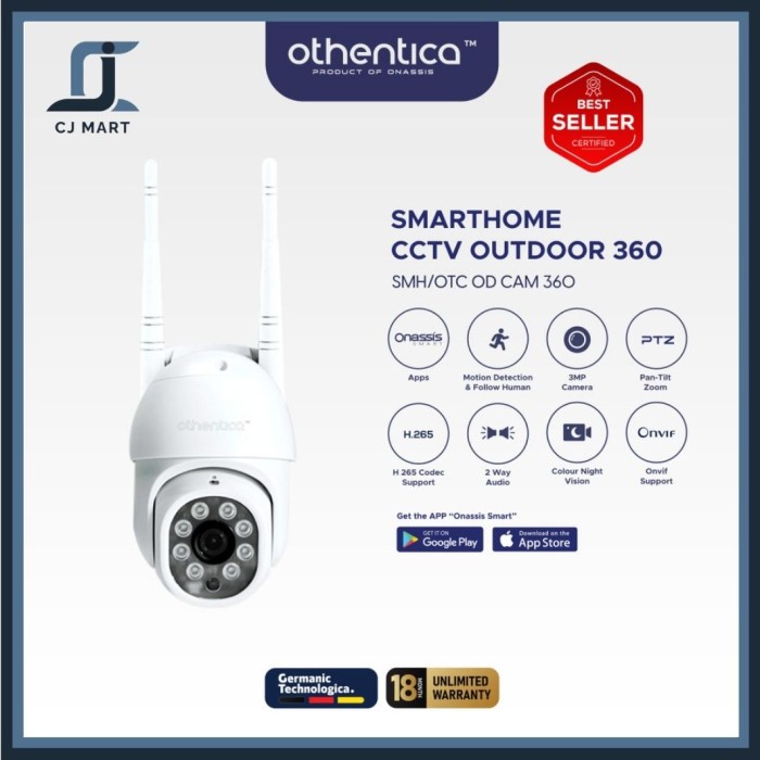 Baru Onassis Smart Outdoor Camera 360 Ip Cam Cctv Ip65 Weatherproof