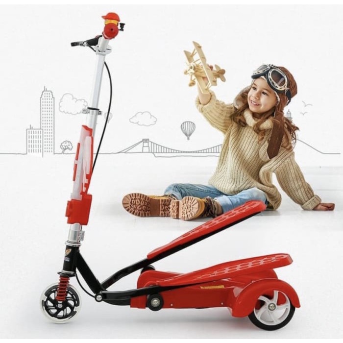 Scooter Genjot Pedal Skuter Otopet Vita Wings Led Lampu+Musik Original Terpopuler