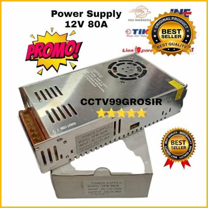 Adaptor 12V 80A Power Supply Switching Led Jaring 80 Ampera 12 Volt Terlaris