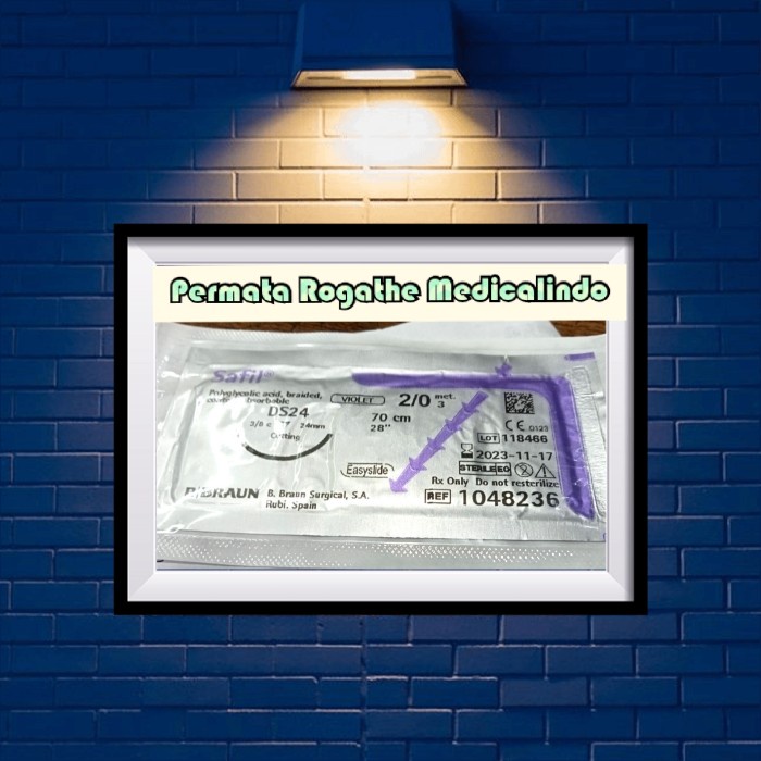 Benang Bedah Safil 2/0 DS 24 PGA Jarum Cutting B' Braun Suture -CTT