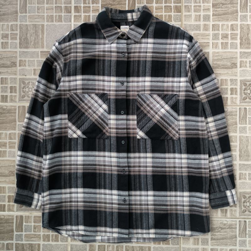 POLHAM OVERSIZE FLANEL SHIRT Kemeja Flanel Oversize Lengan Panjang Pria