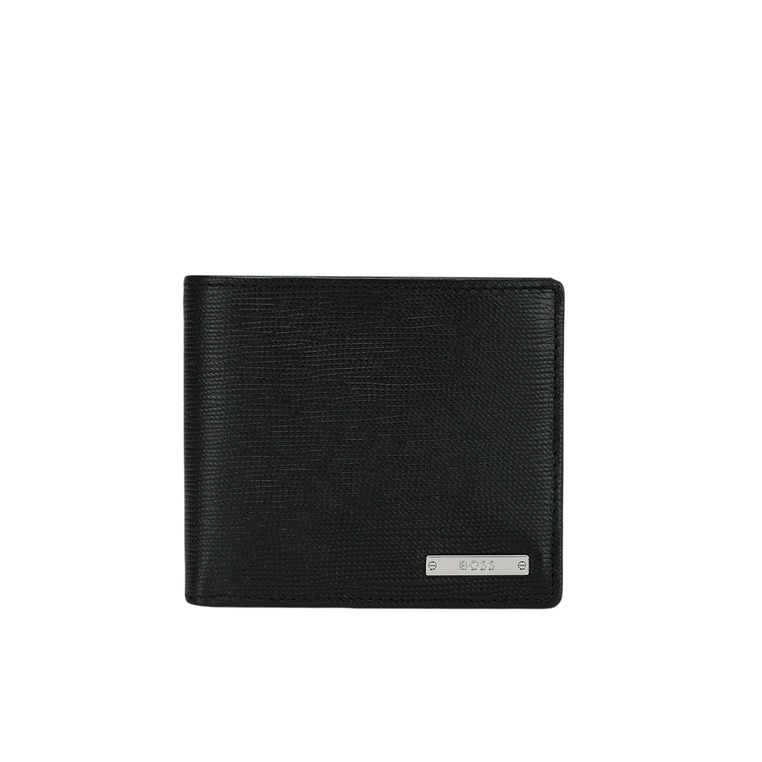 Dompet BOSS Original Pria Lipat Solid 100% Ori Trendy Textured Wallet Dewasa Leather