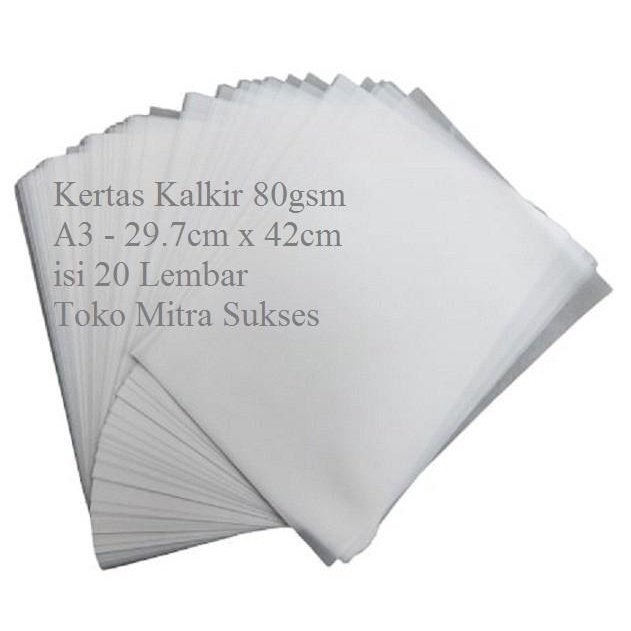 

TERLARIS - KERTAS KALKIR A3 80GSM - 29.7CM X 42CM ISI 20 LEMBAR