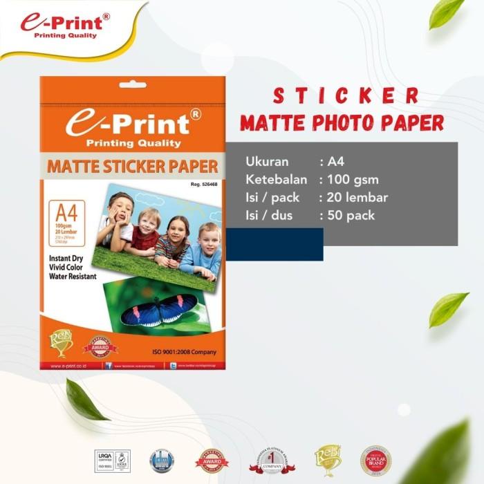 

TERLARIS - KERTAS FOTO E-PRINT STICKER MATTE PAPER 135 GSM