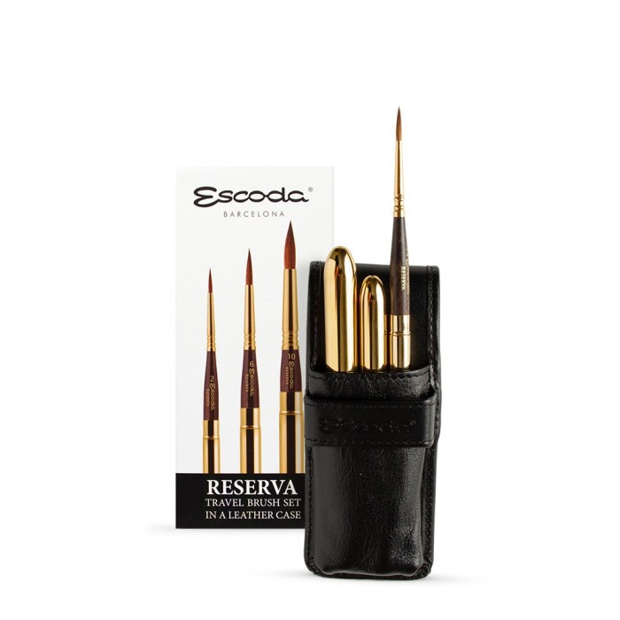 

Escoda Reserva Travel Brush Set In Leather Case