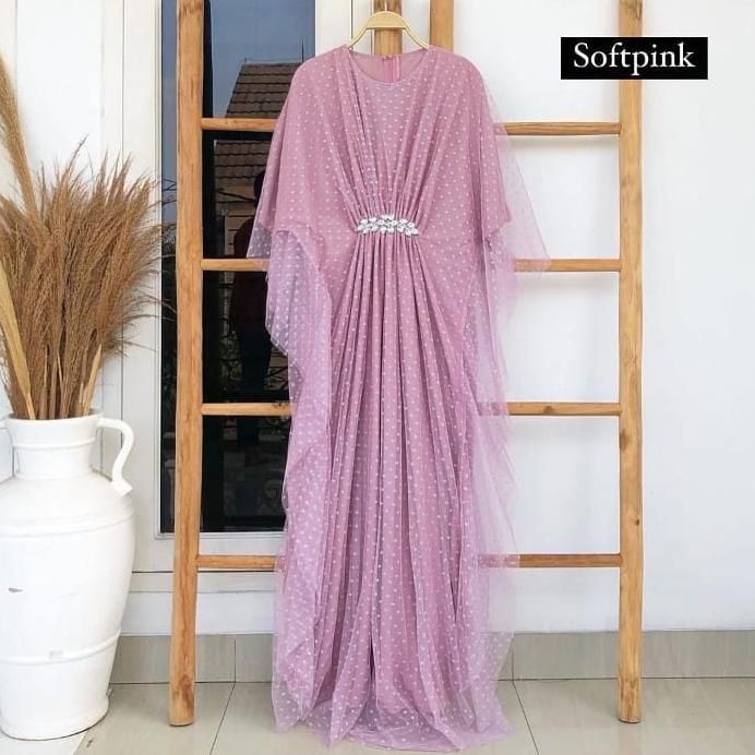 Cod Sasikirana - Fayra Kaftan Bahan Tile Dot Full Depan Belakang Mewah / Baju Gamis Wanita Terbaru 2
